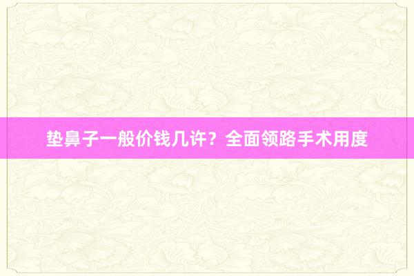 垫鼻子一般价钱几许？全面领路手术用度