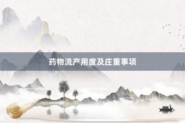 药物流产用度及庄重事项